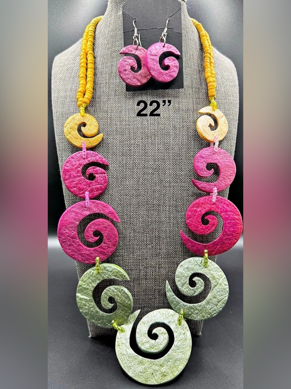Swirl Statement Necklace & Earrings